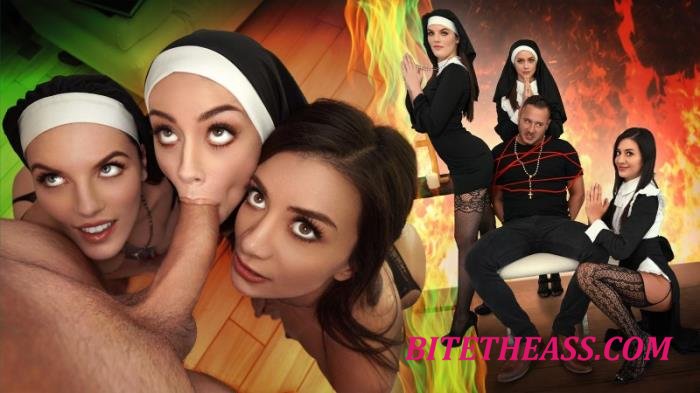 Natalie Brooks, Selena Love, Fiona Frost - Three Horny Nuns Fuck the Devil Out of Him [FullHD 1080p]