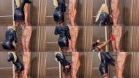 Highheelsdivax - Goddess Maisha - Mummified Slave Receives A Cruel Edging Session By His Leather Dressed Mistress [FullHD 1920P] 