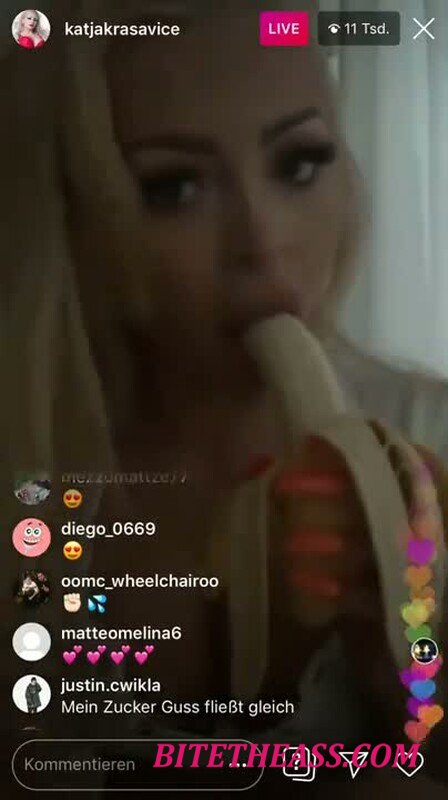 Katja Krasavice - LiveStream - Eine Banane lecken und lutschen im Live [SD 404P]