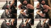 LatexCouple - Blowjob for my latex slave in chastity belt [FullHD 1080P] 