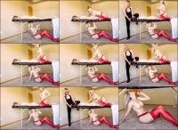 KristiAndKloe - The 3 of us tied him to our table and made him cum with my wet clit on his face [FullHD 1080P]