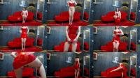  Lilla Grace - Red Latex Mini - Skirt, Red Latex Top and Crotchless Pantyhose [FullHD 1080]
