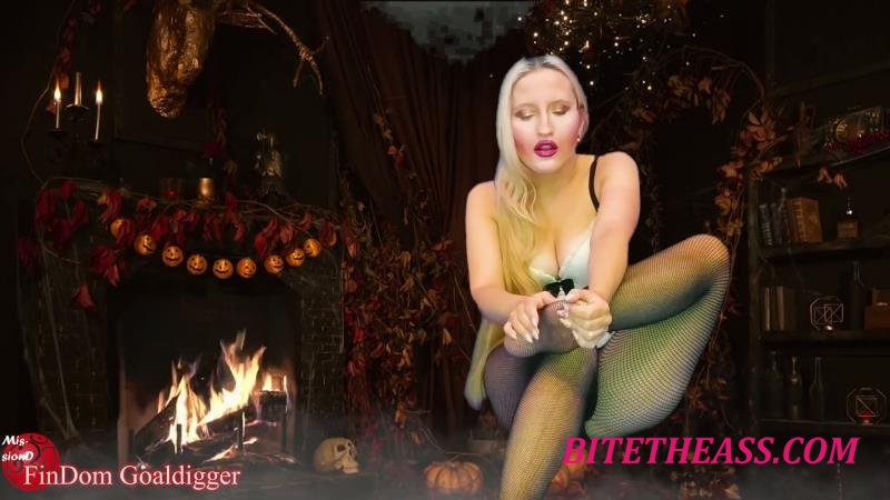  FinDom Goaldigger - Halloween fishnets stockings foot [FullHD 1080]
